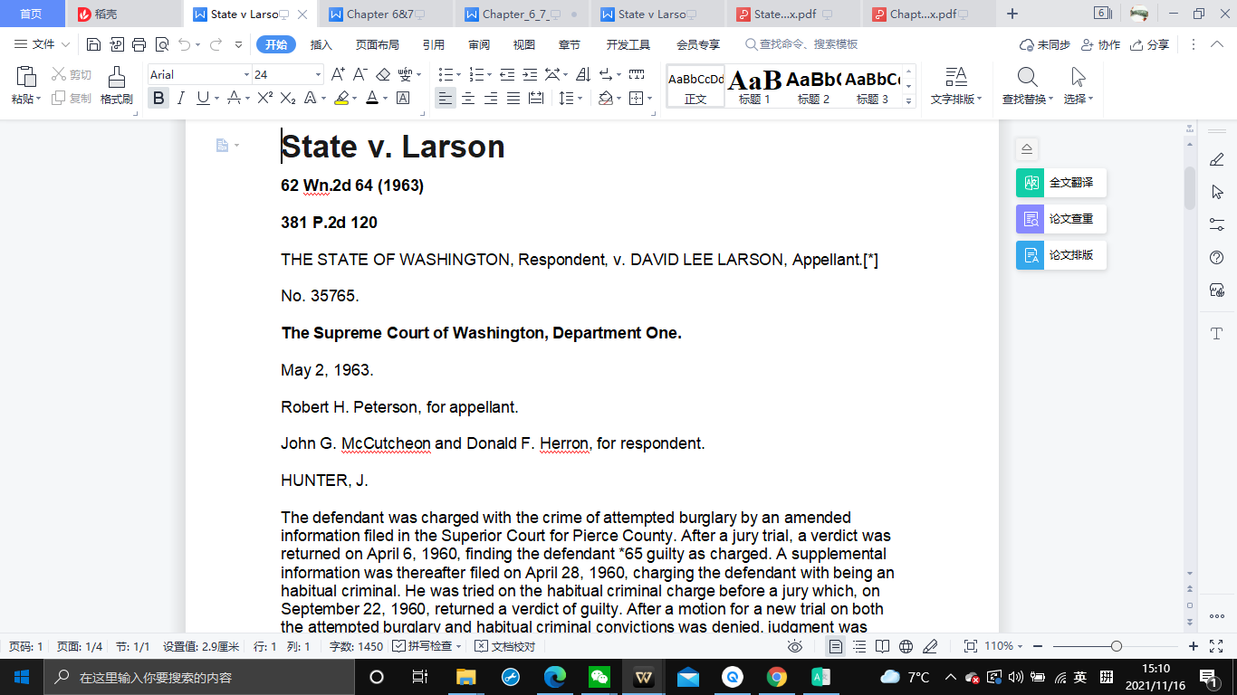  3Use the case below to complete an IRAC analysis. W State