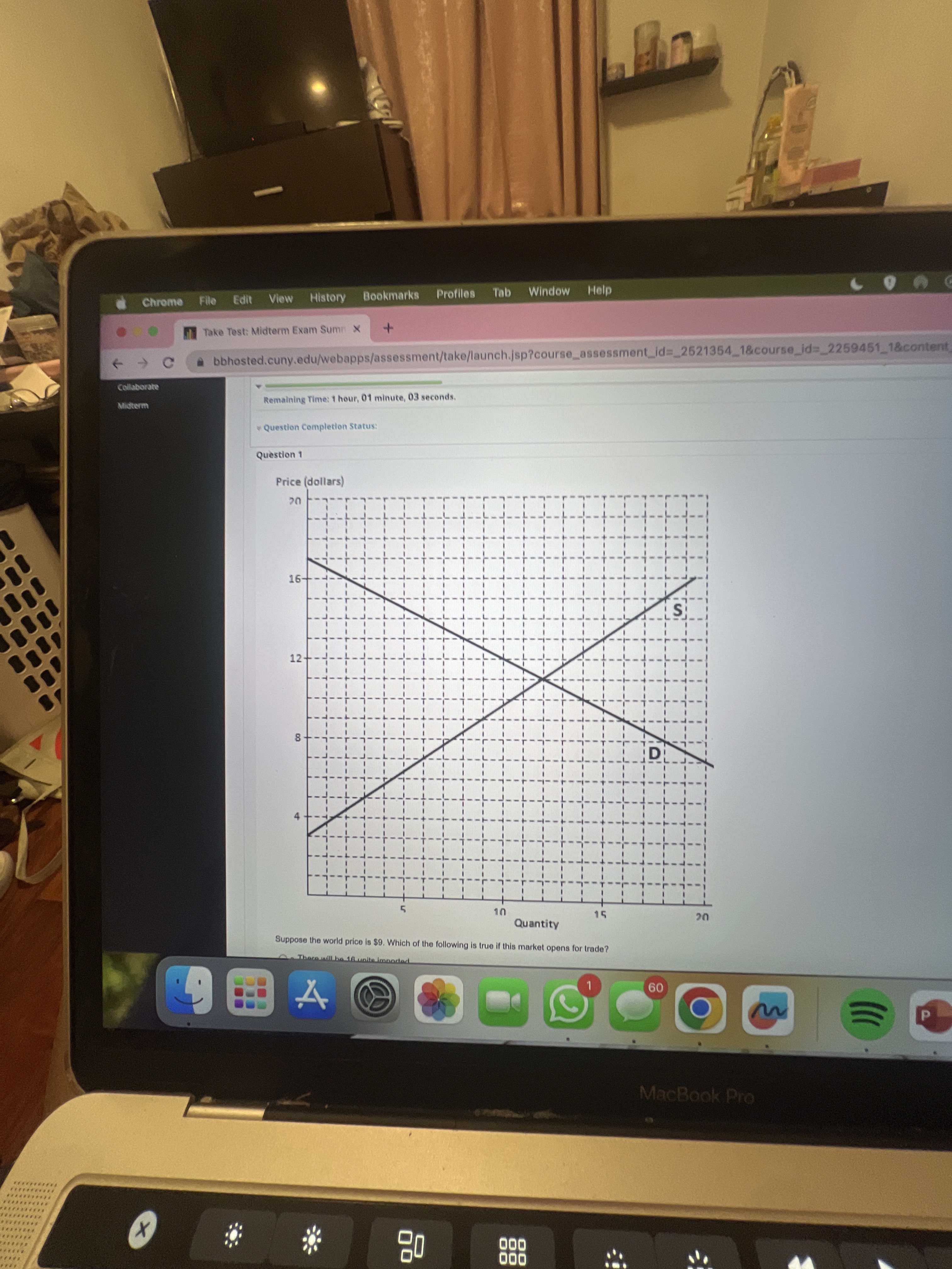 Test: Midterm Exam Sumn X + -> C a bbhosted.cuny.edu/webapps/assessment/take/launch.jsp?course_assessment_id=_2521354_1&course_id=_2259451_1&content Collaborate Remaining