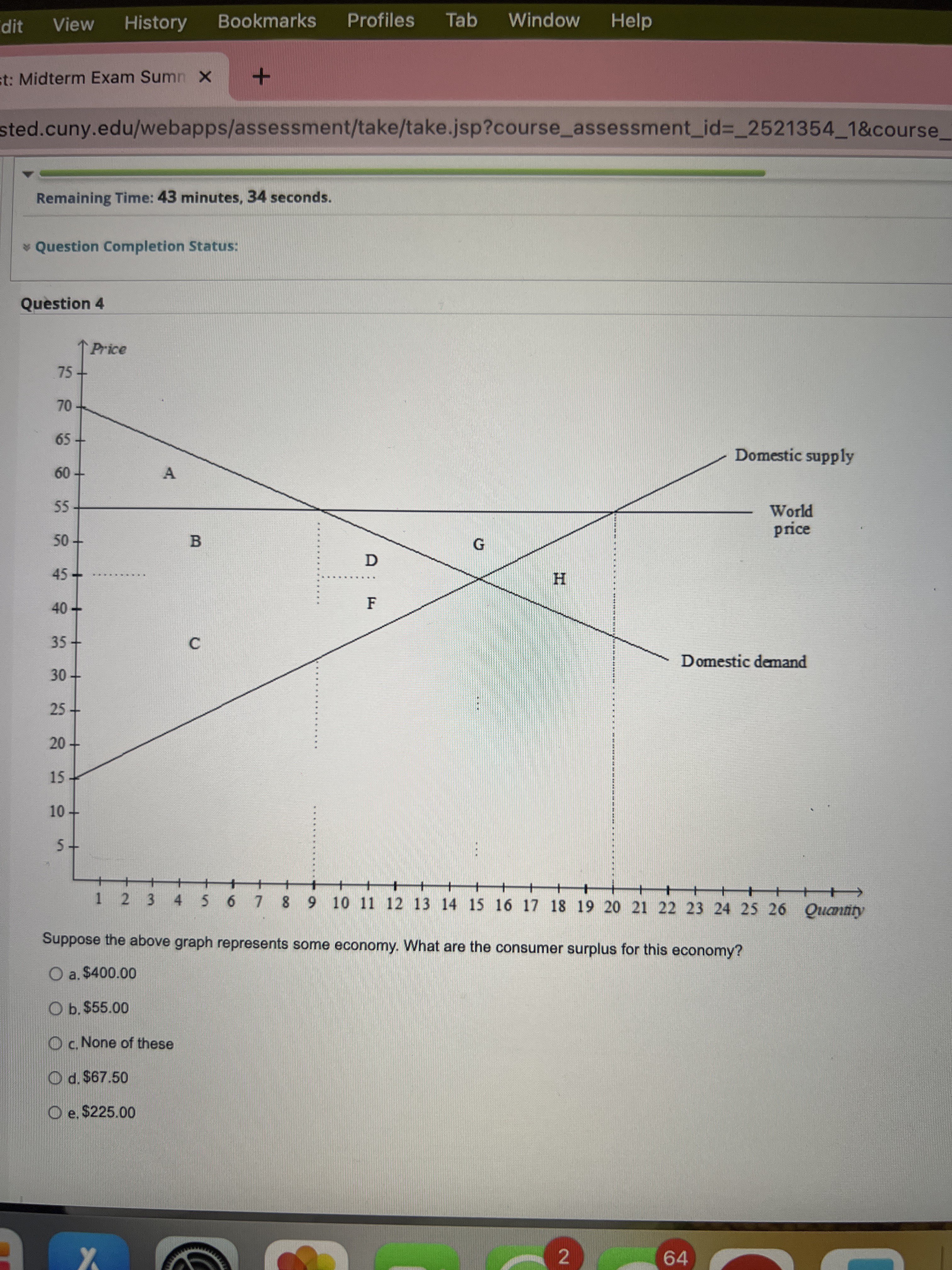 Edit View History Bookmarks Profiles Tab Window Help Take Test: Midterm Exam