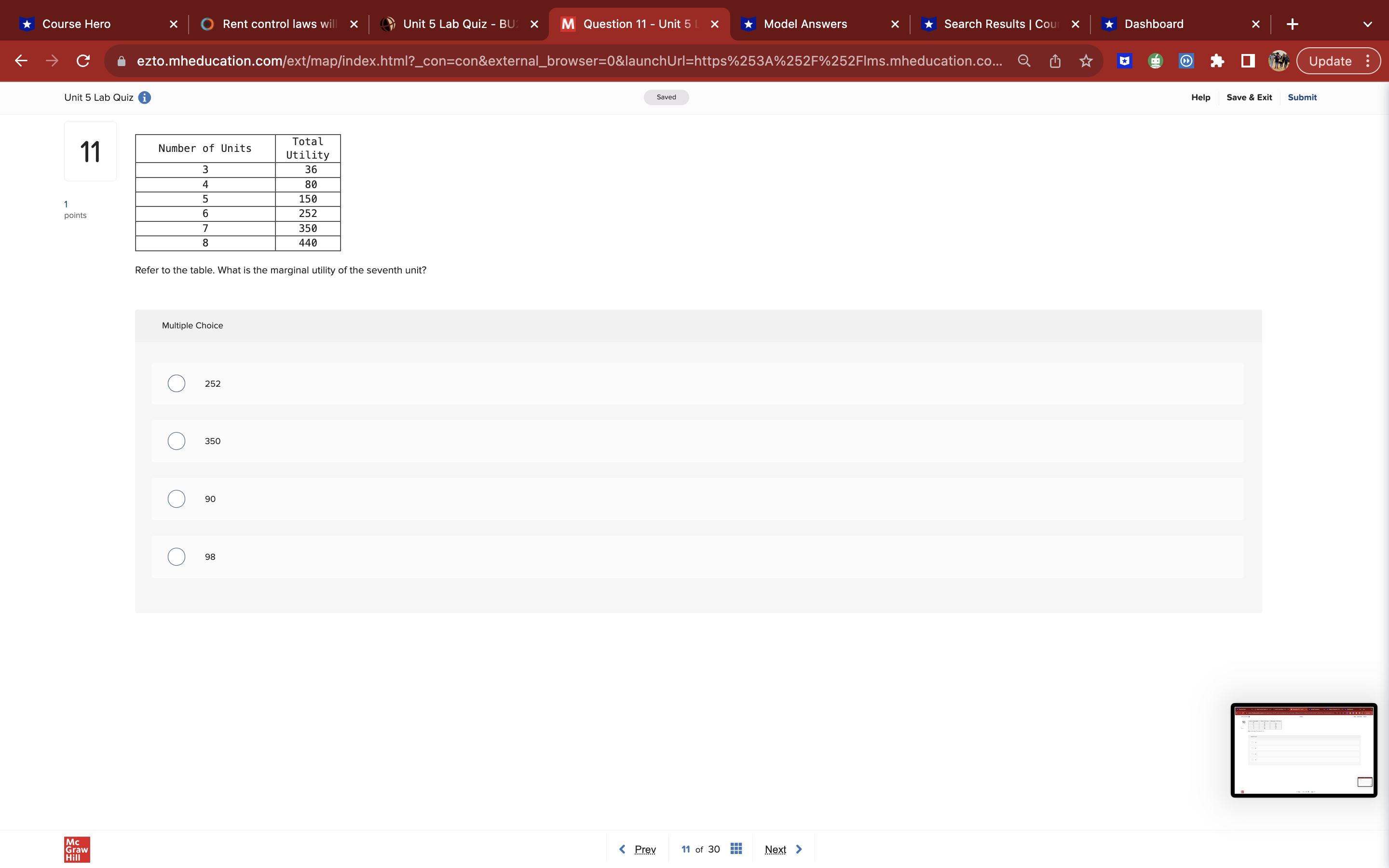 level for this product does diminishing marginal utility set in? Multiple Choice