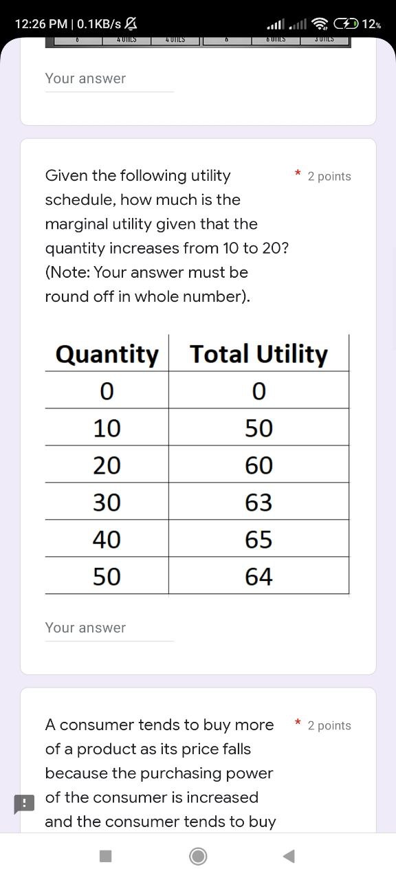 Given the following market * 2 points supply and demand curves, how