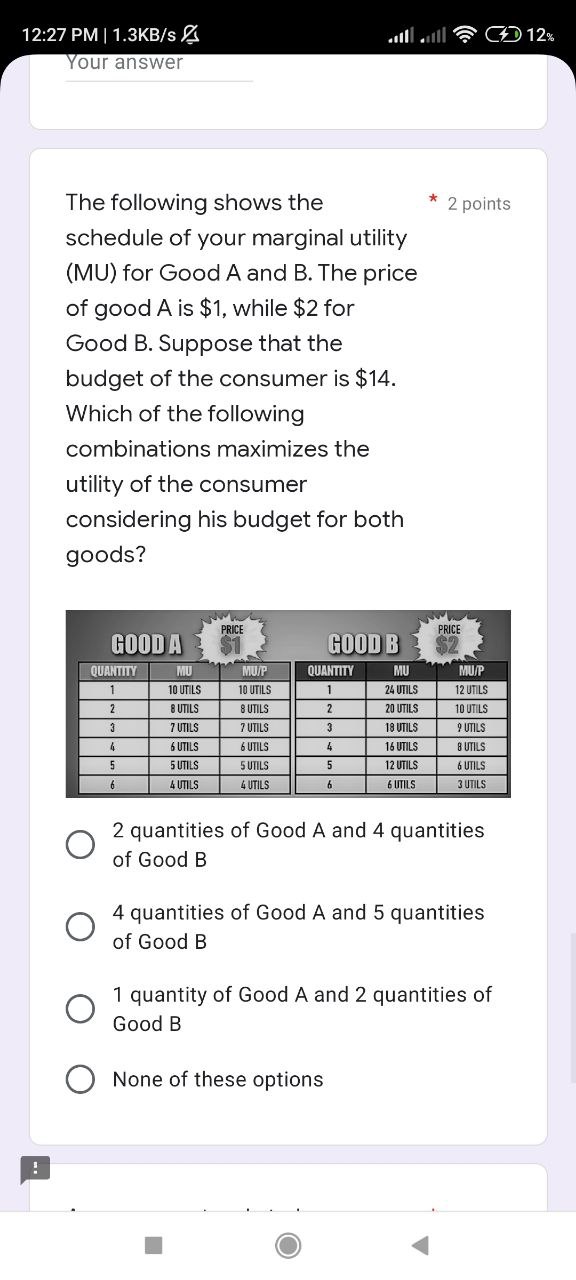 is the producer surplus? (Note: Your answer must be12:26 PM | 0.1KB/s