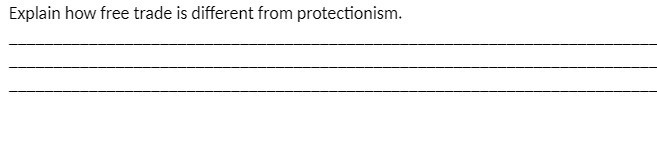 Explain how free trade is different from protectionism.
