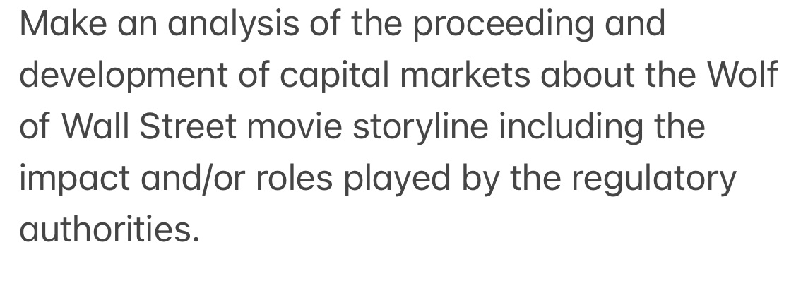 you. Make an analysis of the proceeding and development of capital markets