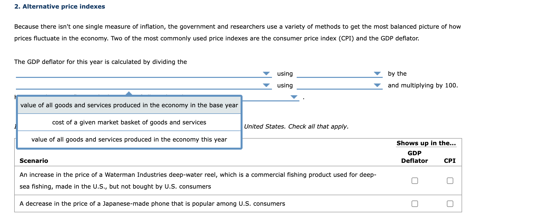 in the basket and the total cost of the basket are shown