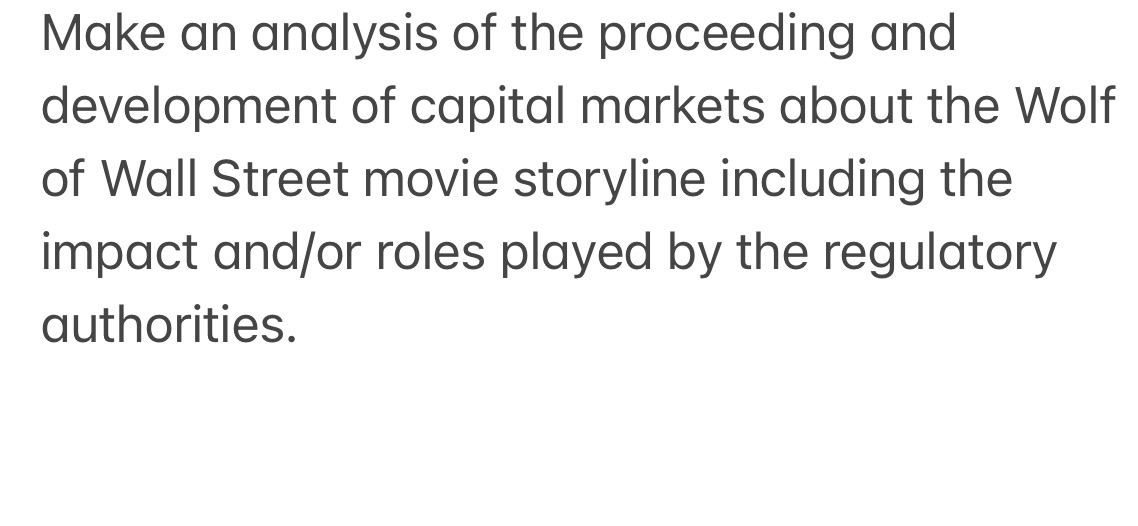 you. Make an analysis of the proceeding and development of capital markets