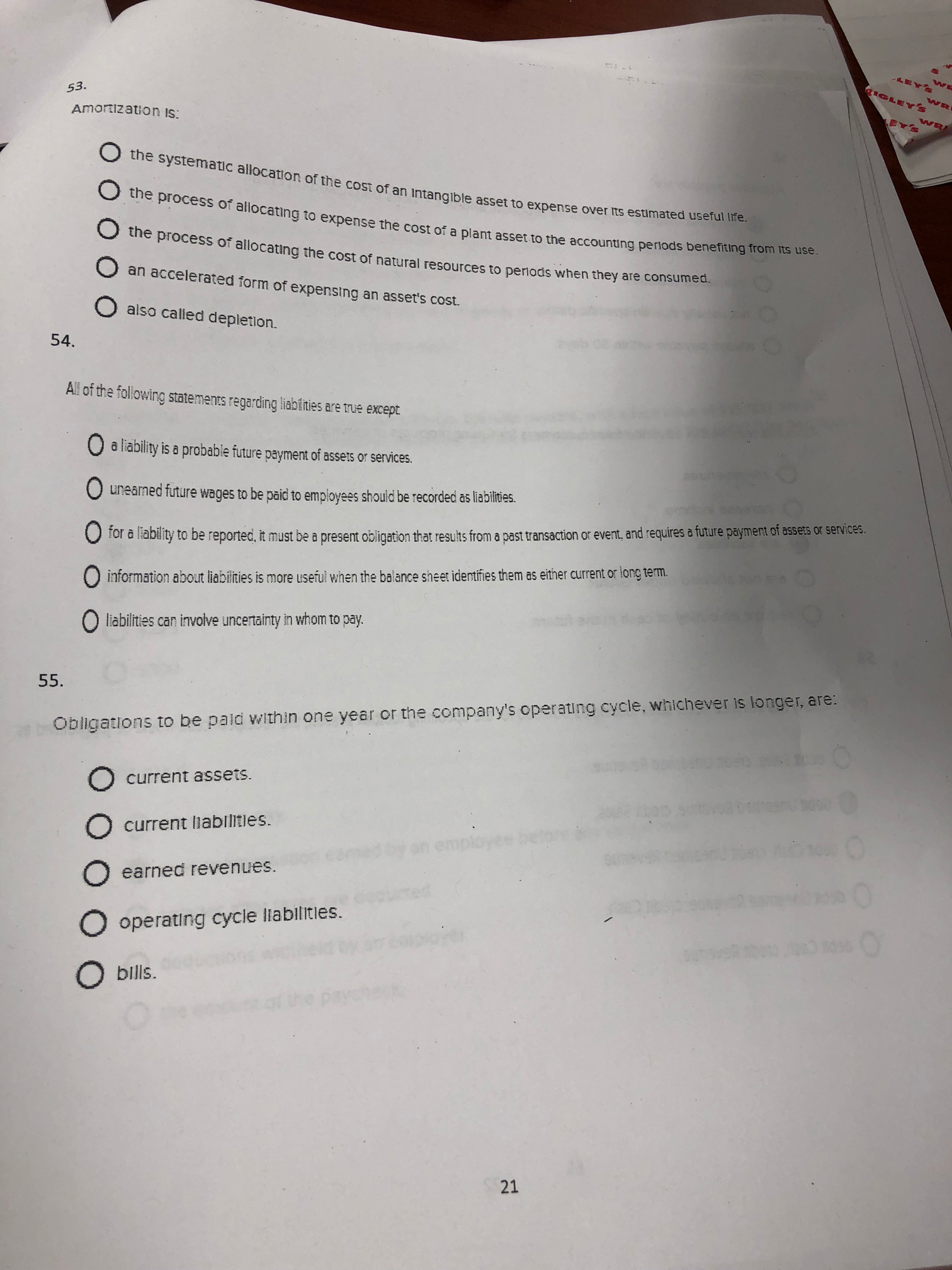 53. Amorrat;on ISI O Of the over useful 0 the process the