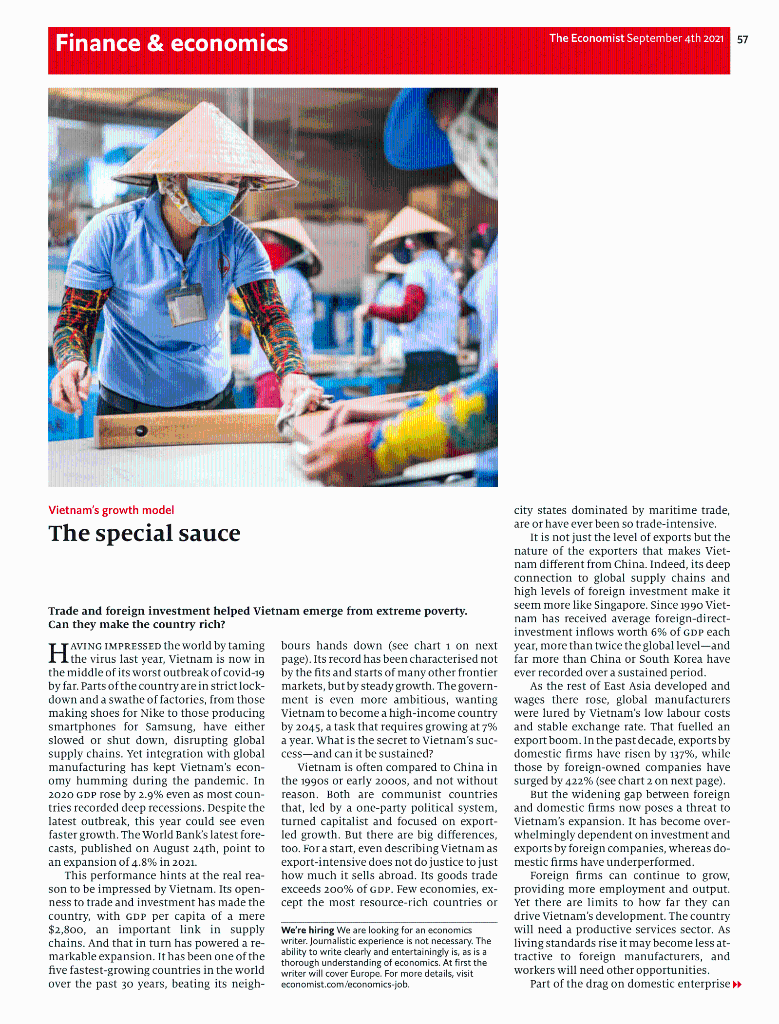 Use the following article to answer.Question:Is Vietnam's current trade pattern consistent