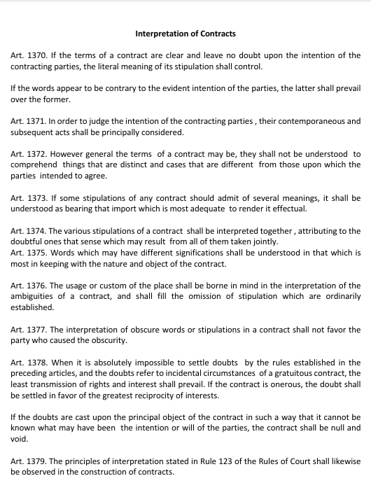 shall decide what is equitable under the circumstances. Art. 1311. Contracts take