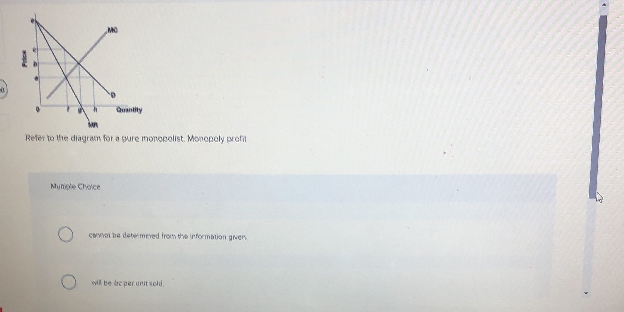 ae per unit sold. Quantity Refer to the diagram for a pure