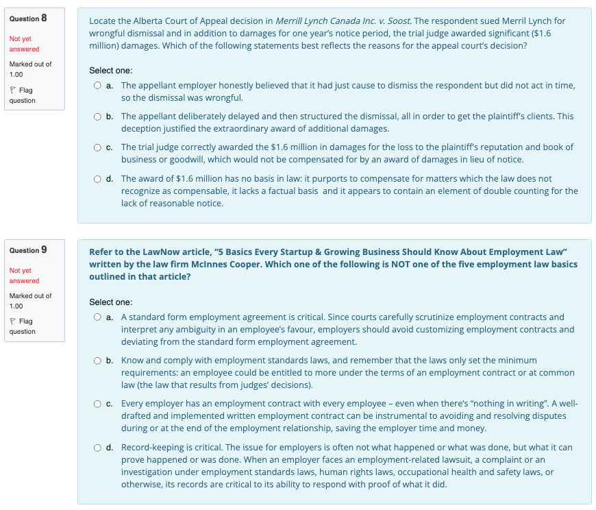 Based on your reading of the Business Law Textbook, which of the