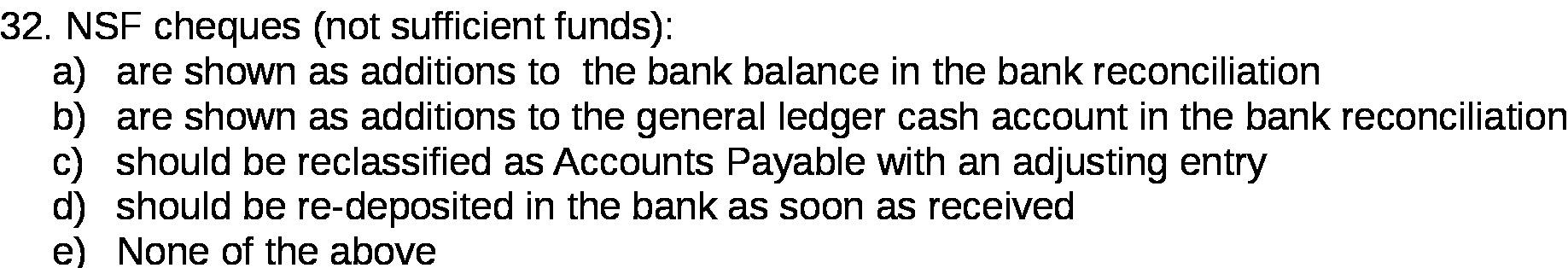to the bank balance in the bank reconciliation b) are shown as