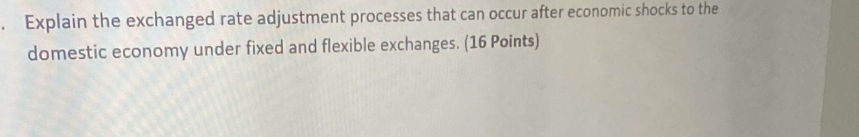  Explain the exchanged rate adjustment processes that can occur after economic