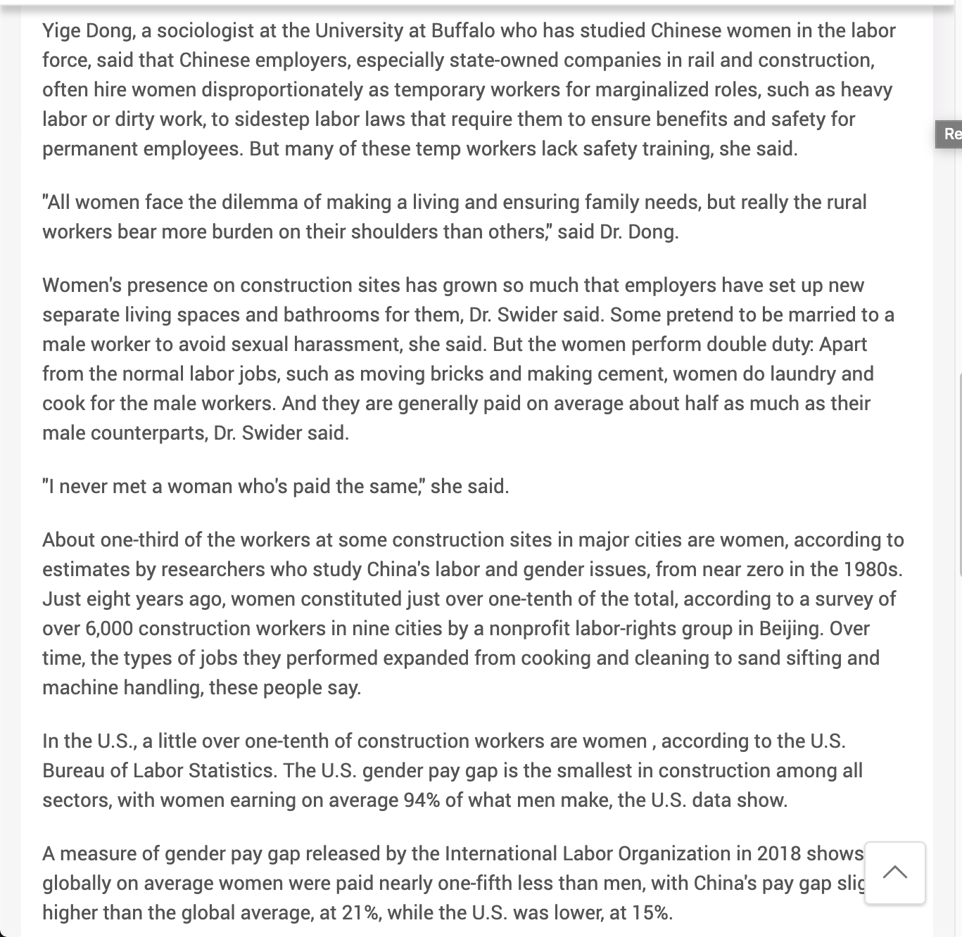 in the Chinese economy?Article: Women in the Chinese Labor Force Zhang Jianli