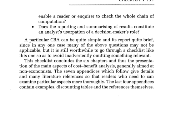 CBA framework. You might consider focussing on following areas: - Assess if