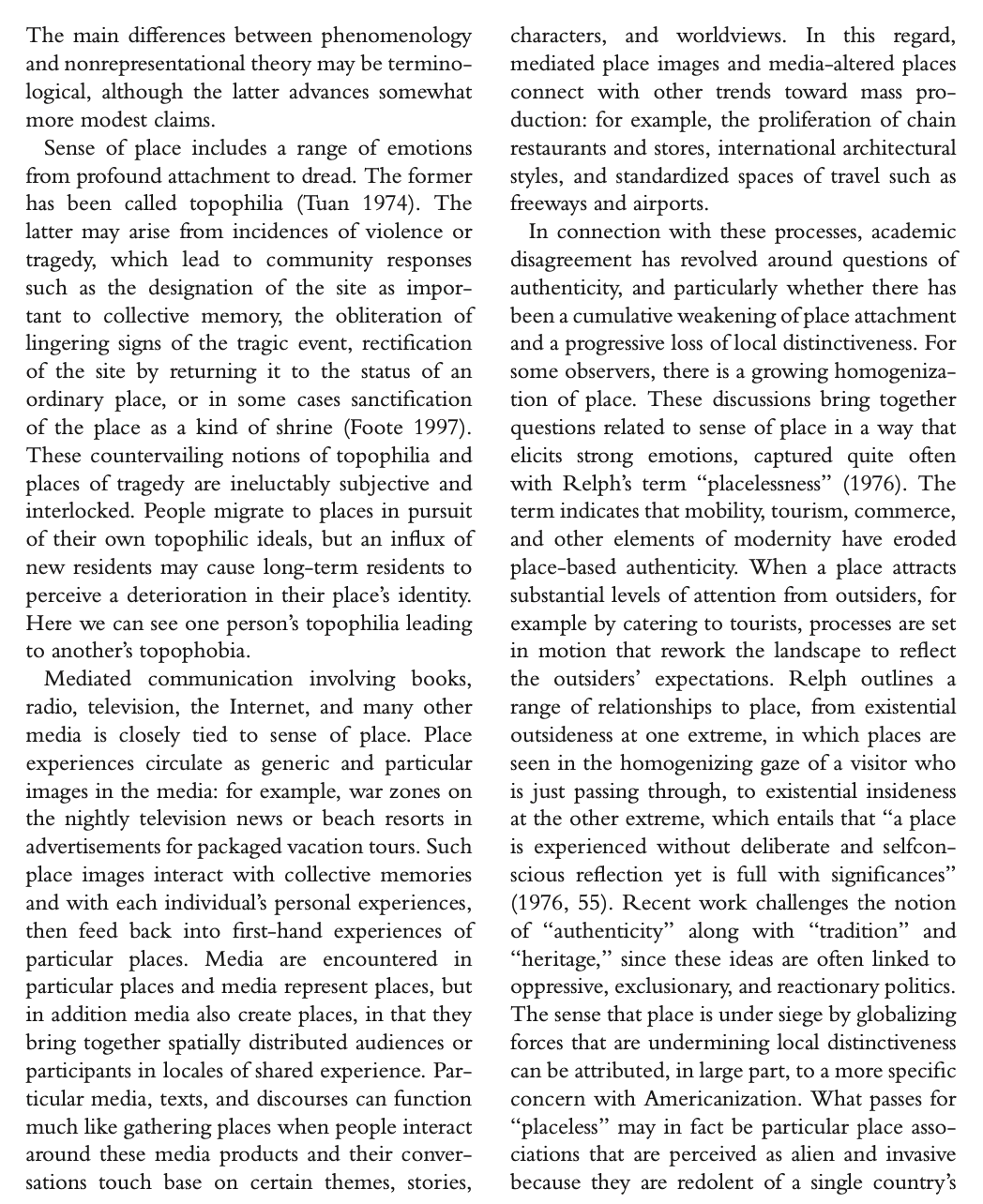 critical short essay on a place - connected to some part of