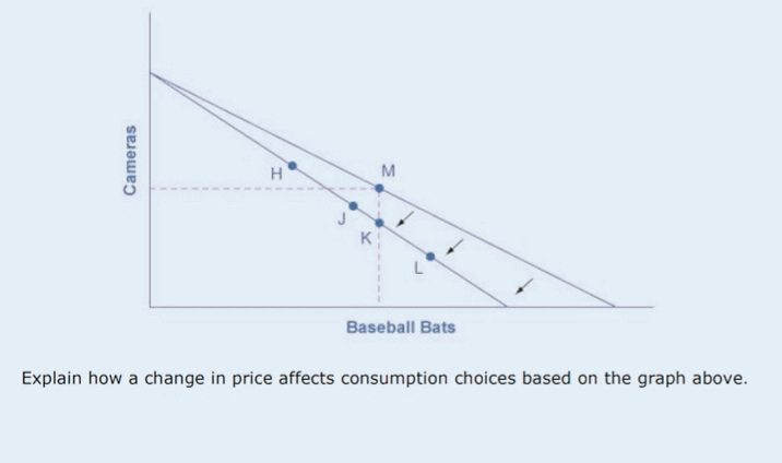 the graph below. Cameras H M K Baseball Bats Explain how a