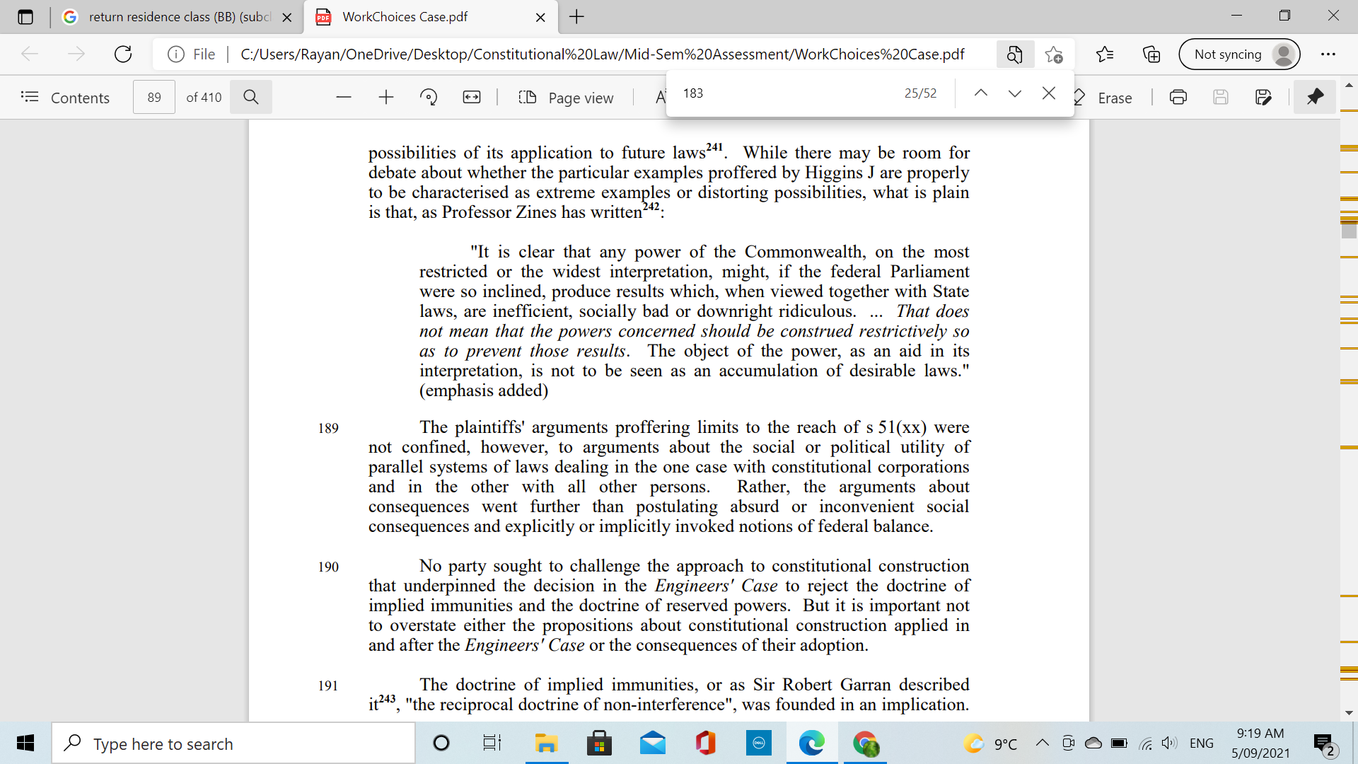 that a different approach is required to the task of determining whether