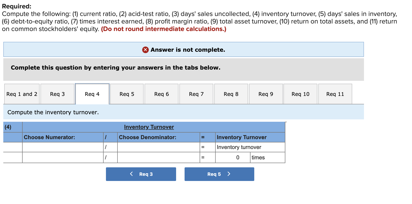 Compute the following: (1) current ratio, (2) acid-test ratio, (3) days' sales