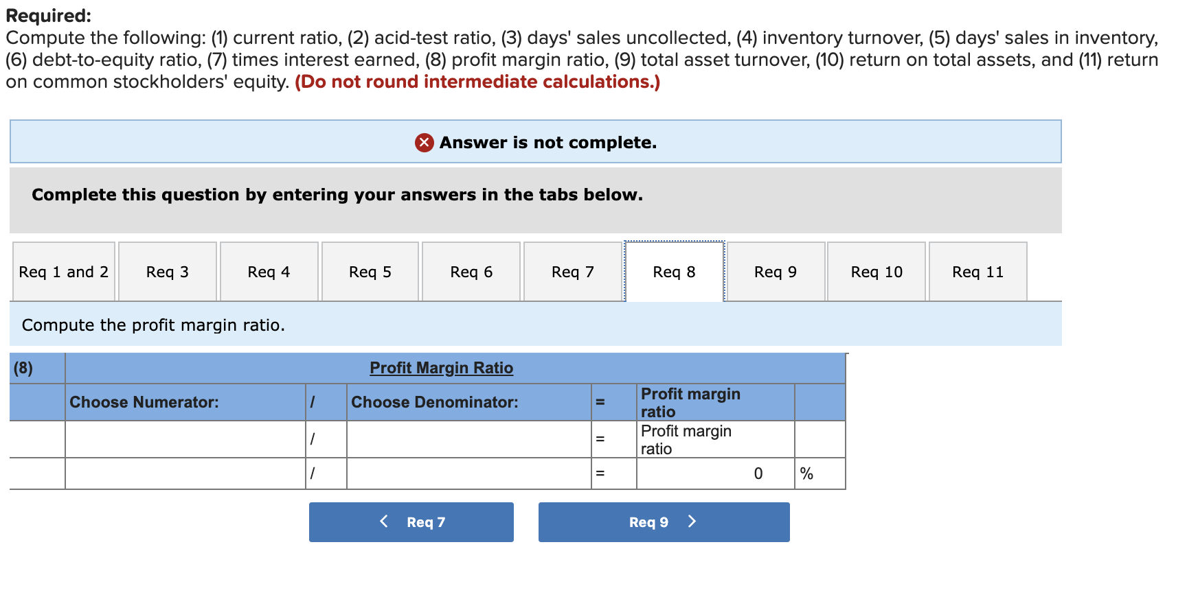 (Do not round intermediate calculations.) x Answer is not complete. Complete this