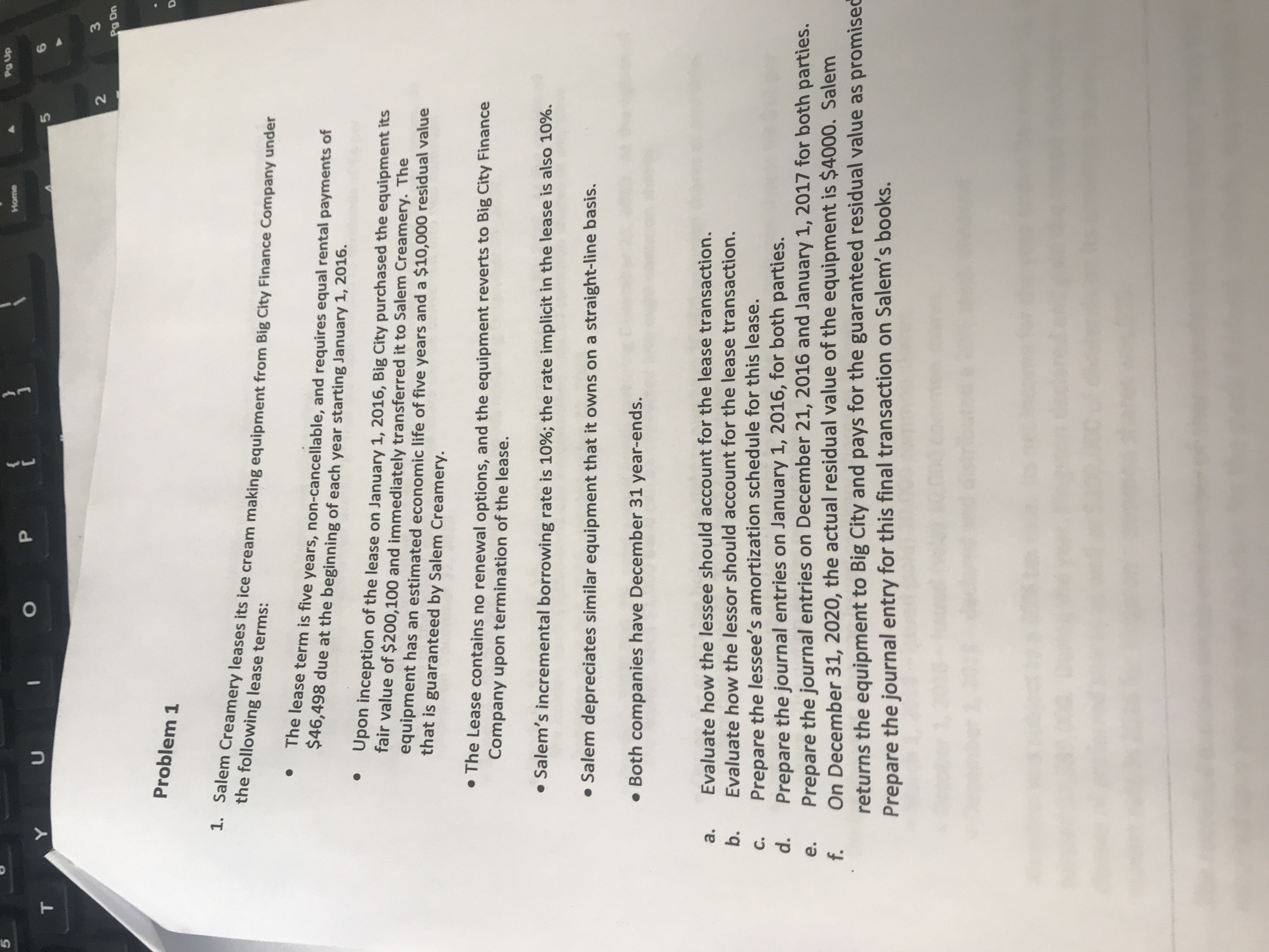 leases its ice cream making equipment from Big City Finance Company under