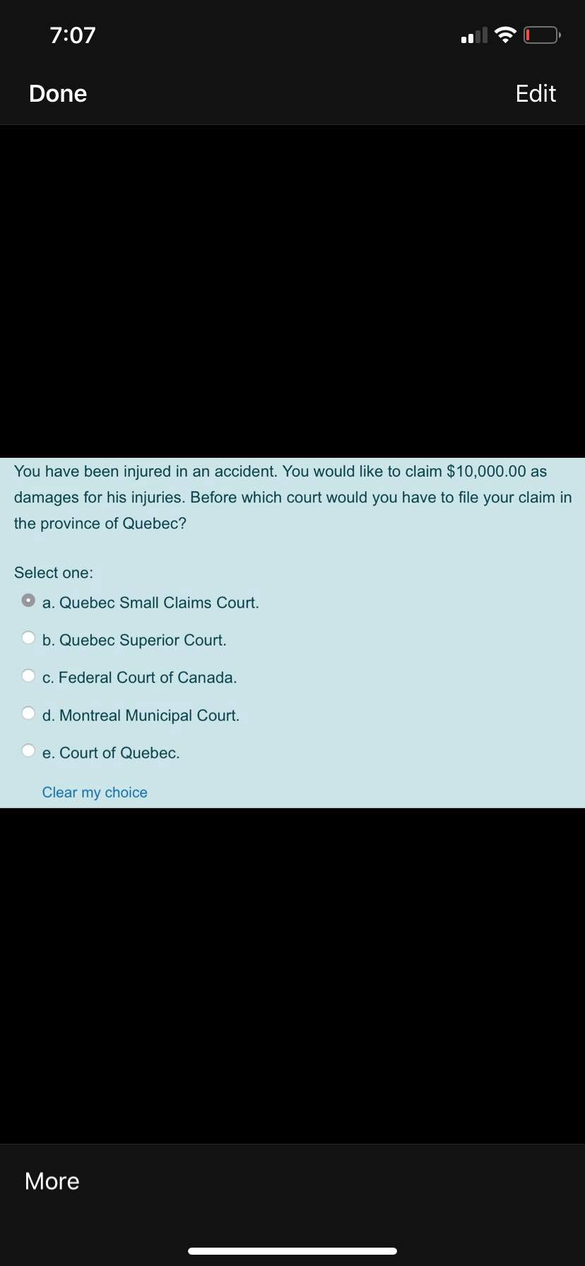 underthe Quebec Charter oi Rights and Freedoms? Select one: a. Employees being