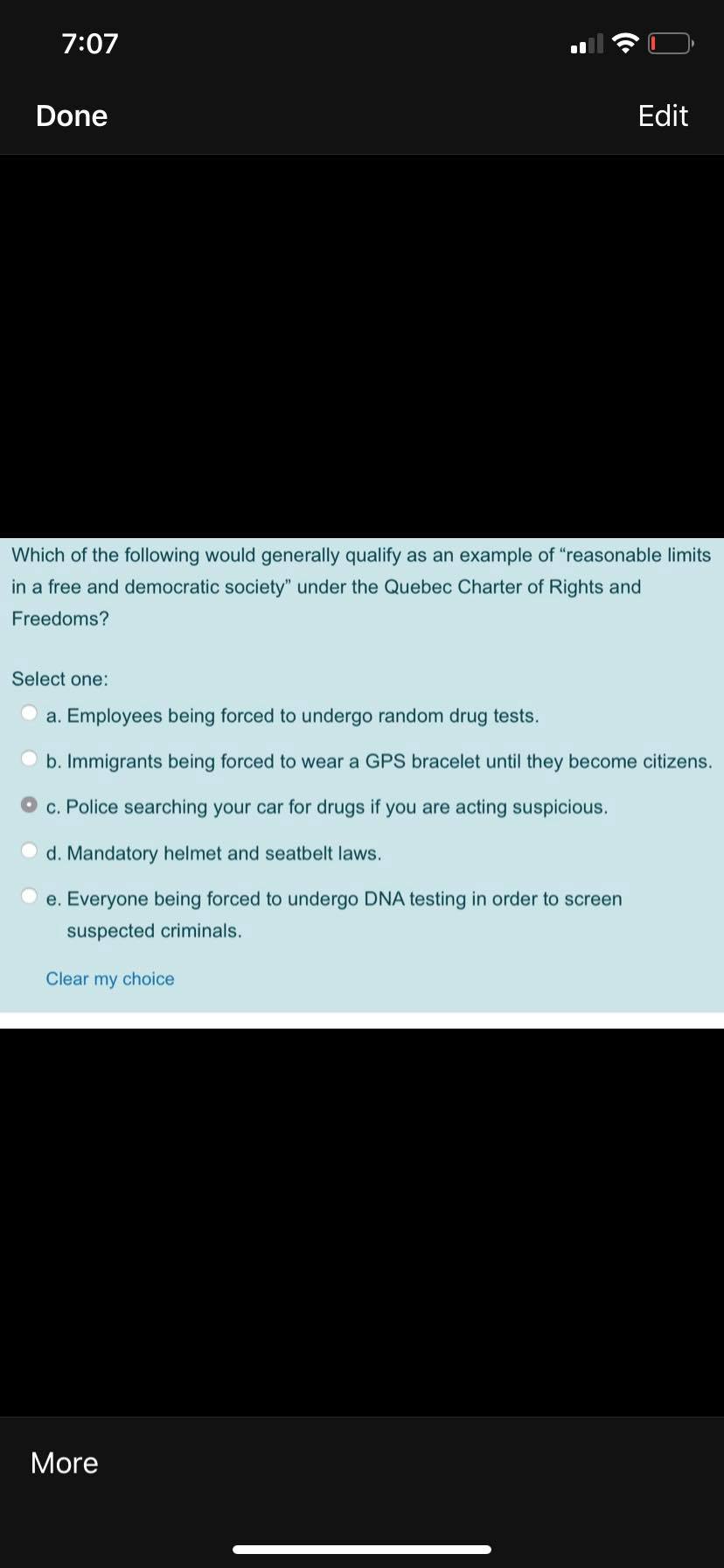 and individual rights under the Quebec and Canadian Charters of Rights? Select