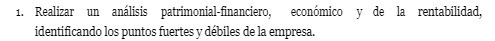 puntos fuertes y dbes de la empresa.