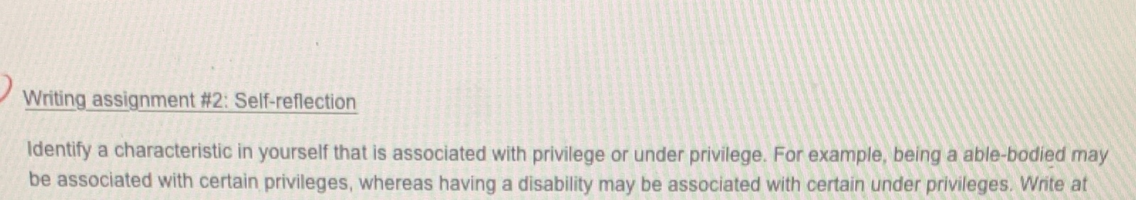 associated with privilege or under privilege. For example, being a able-bodied may