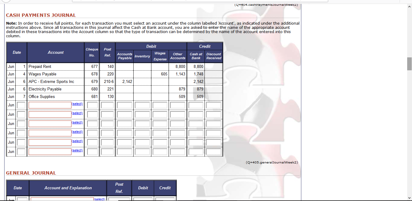week of June into the company's books. The week 2 transactions are