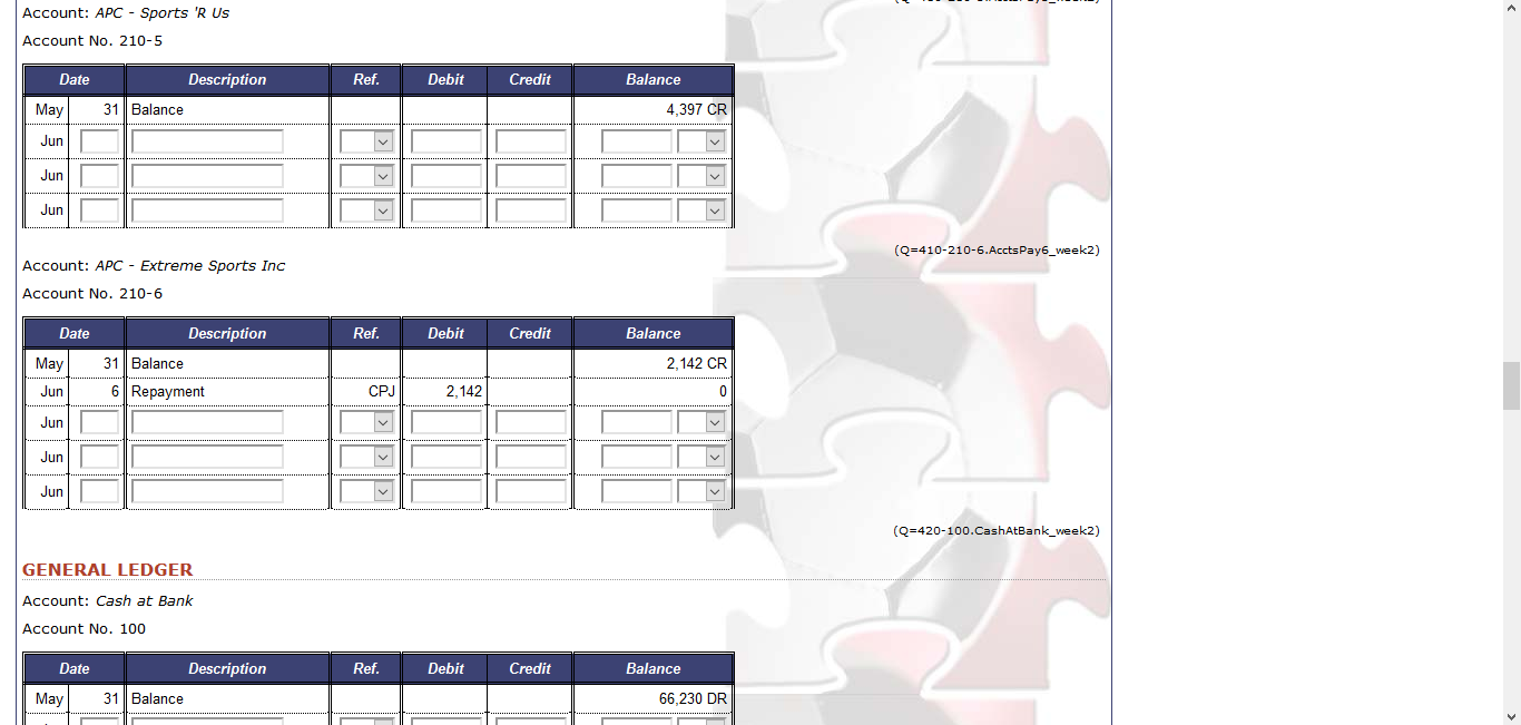 to Addax Sports, Cheque No. 682. Payment fell within discount period. 10