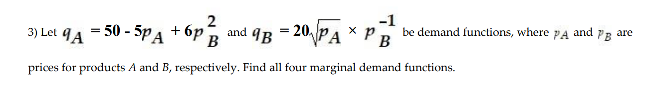 2 -1 3) Let 94 = 50 - 5pA + 6p