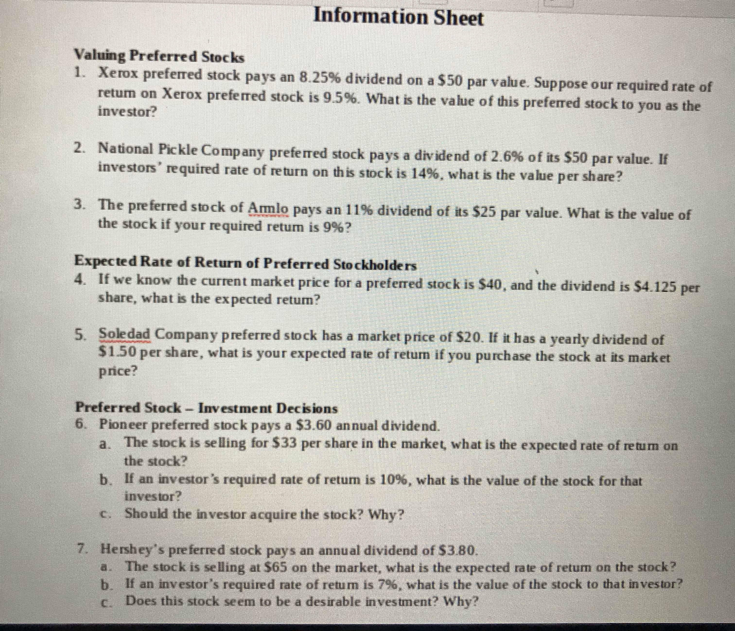 Par value 12 Dividend rate 13 3.60 14 0.100 15 Vps =