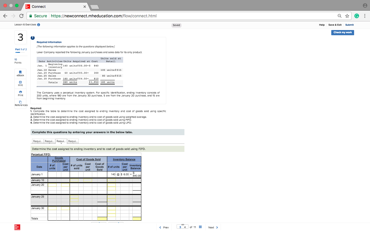 save um sum 3 Laker Company reported the foltowing January purchases and