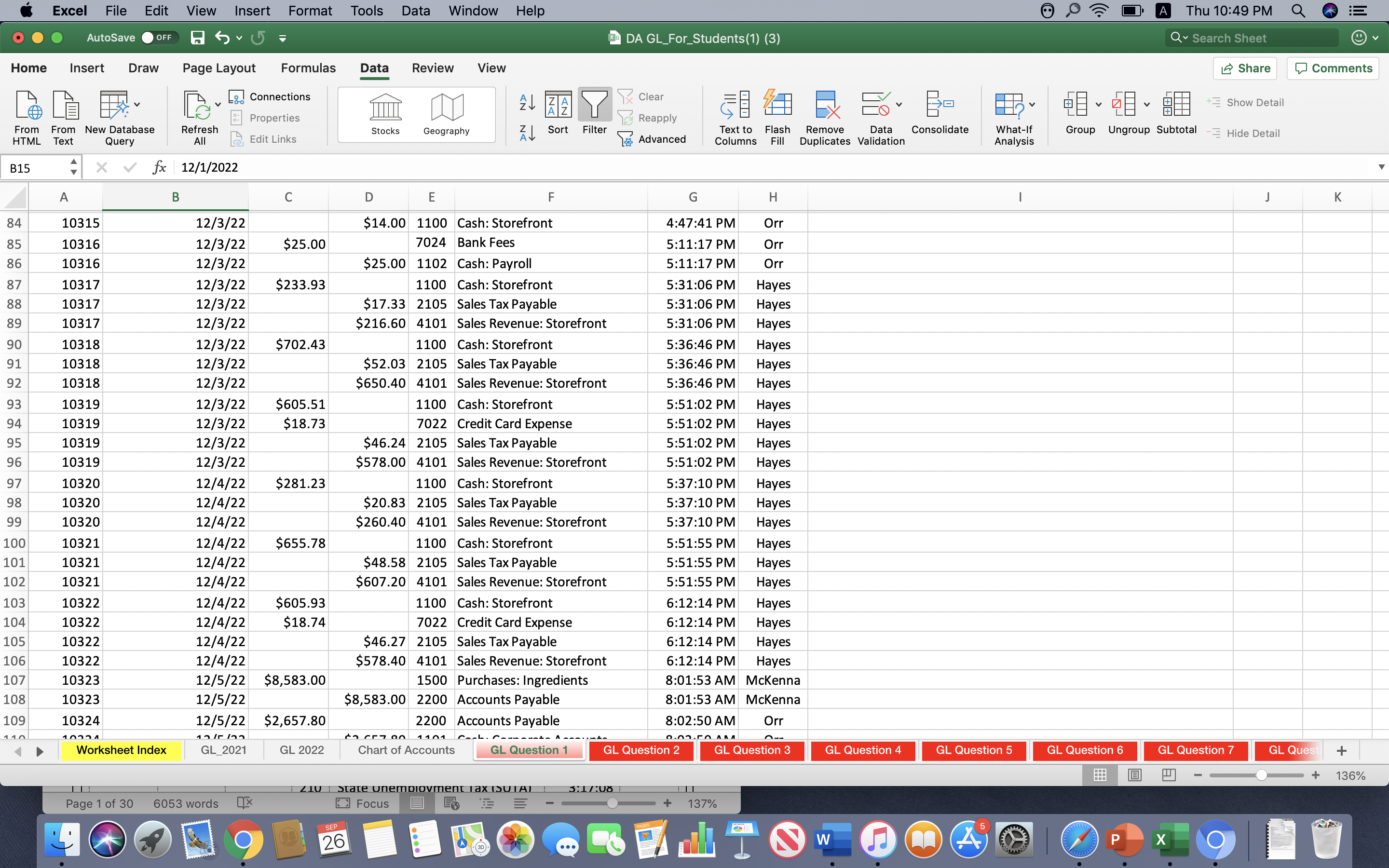 there any entries you want to discuss with management? If so, what