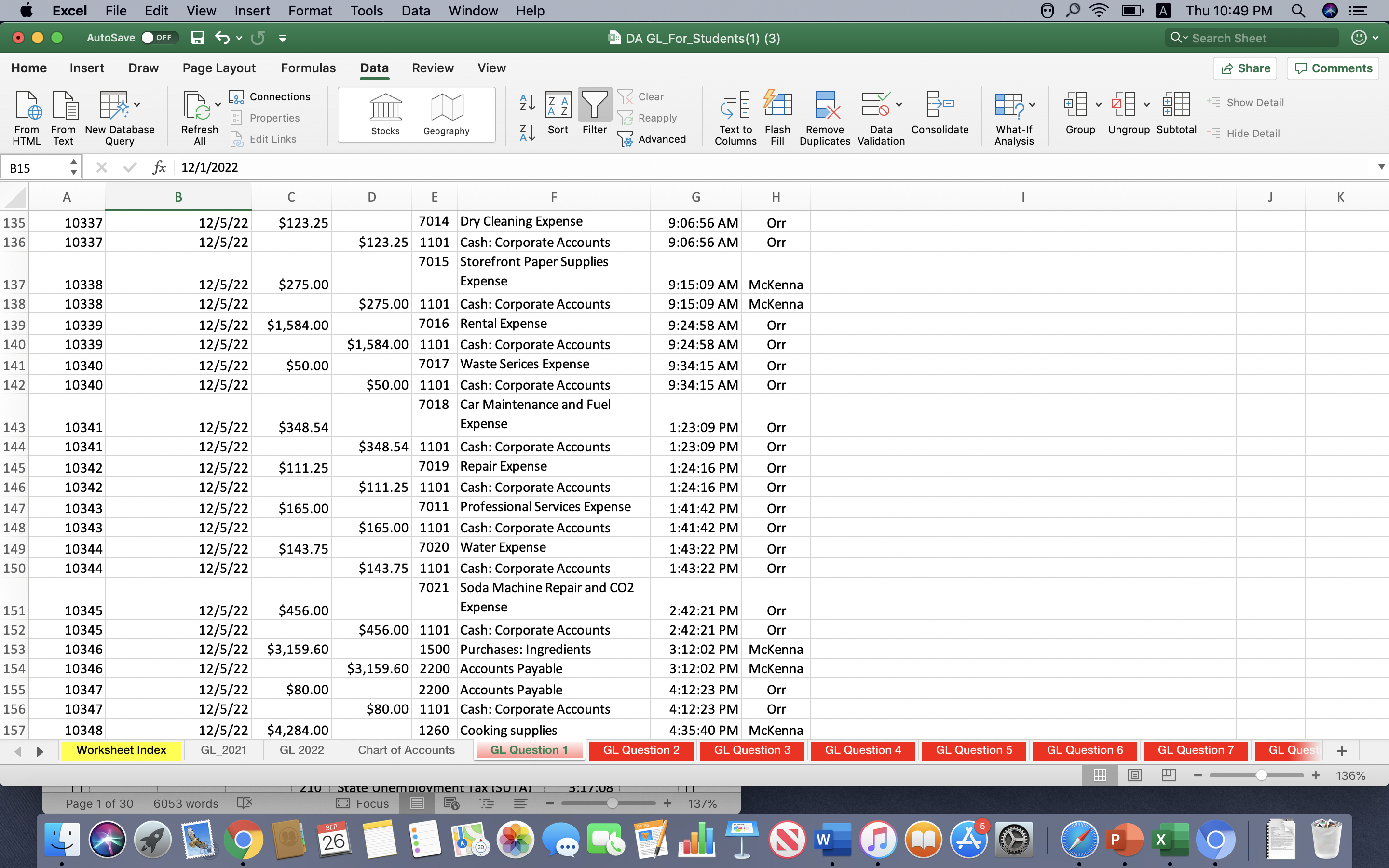 need to be performed?a) Hints: Copy and past GL 2022 to a