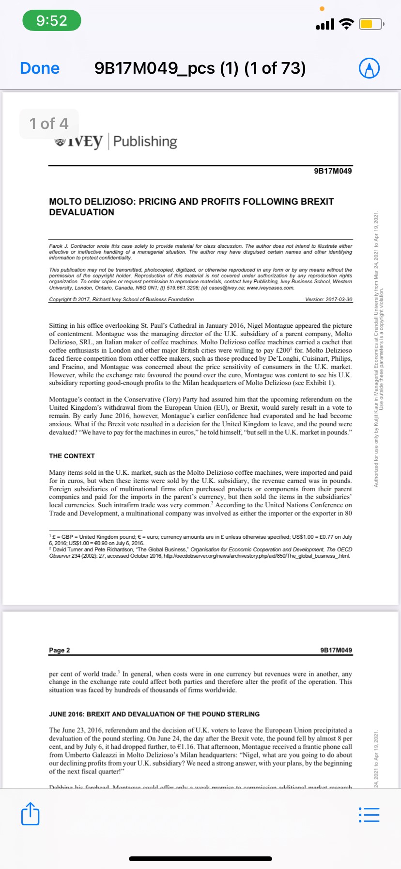  Recalculate the income statement shown in case Exhibit 1 using the