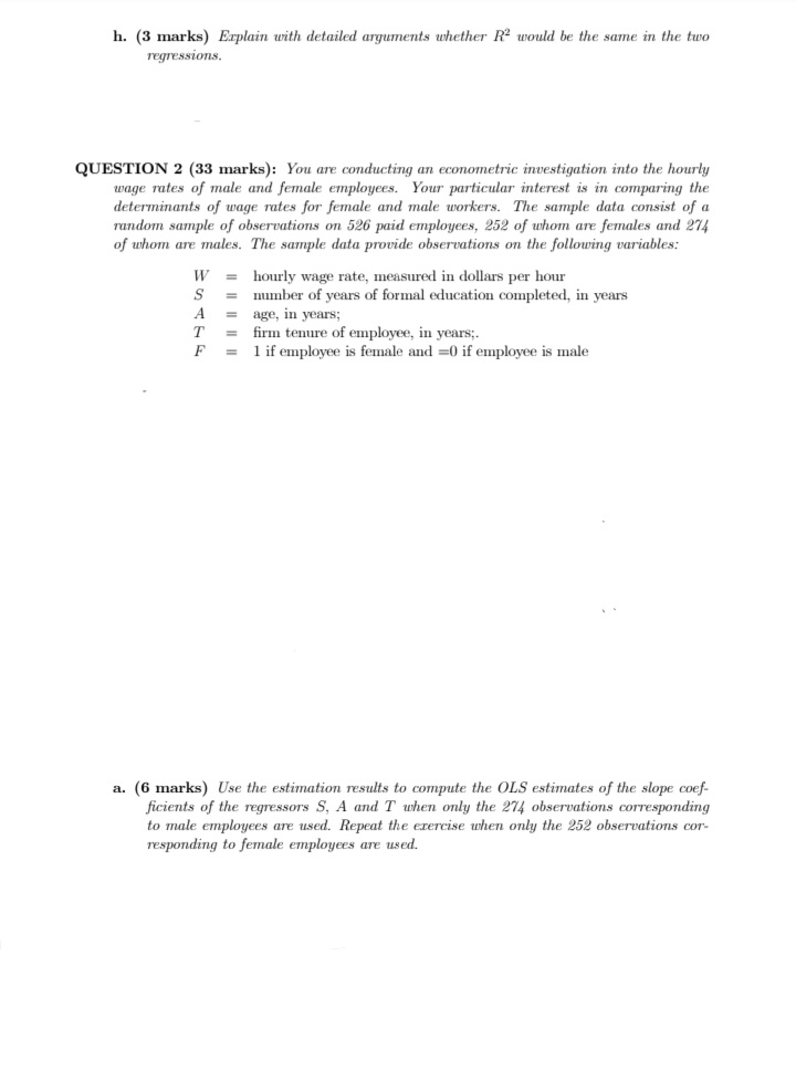 be parameters). e. (6 marks) Suppose that on = 0. Determine whether