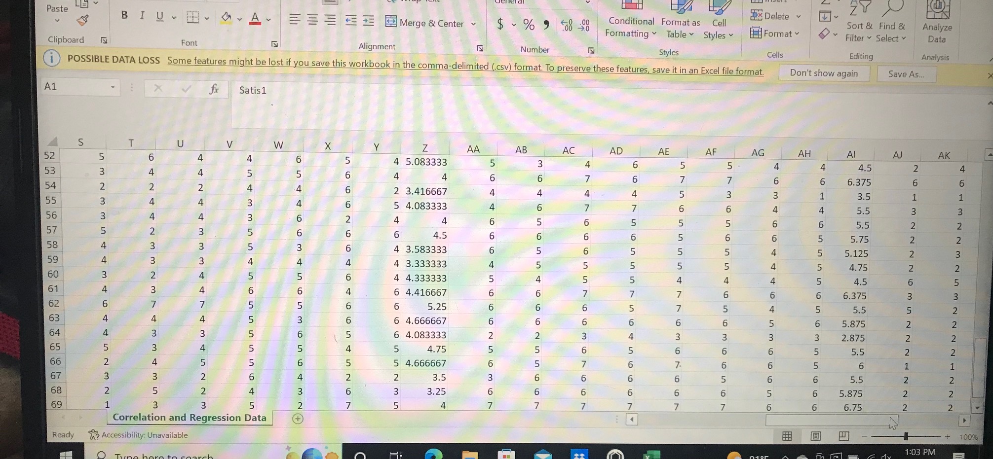in the comma-delimited (.csv) format. To preserve these features, save it in