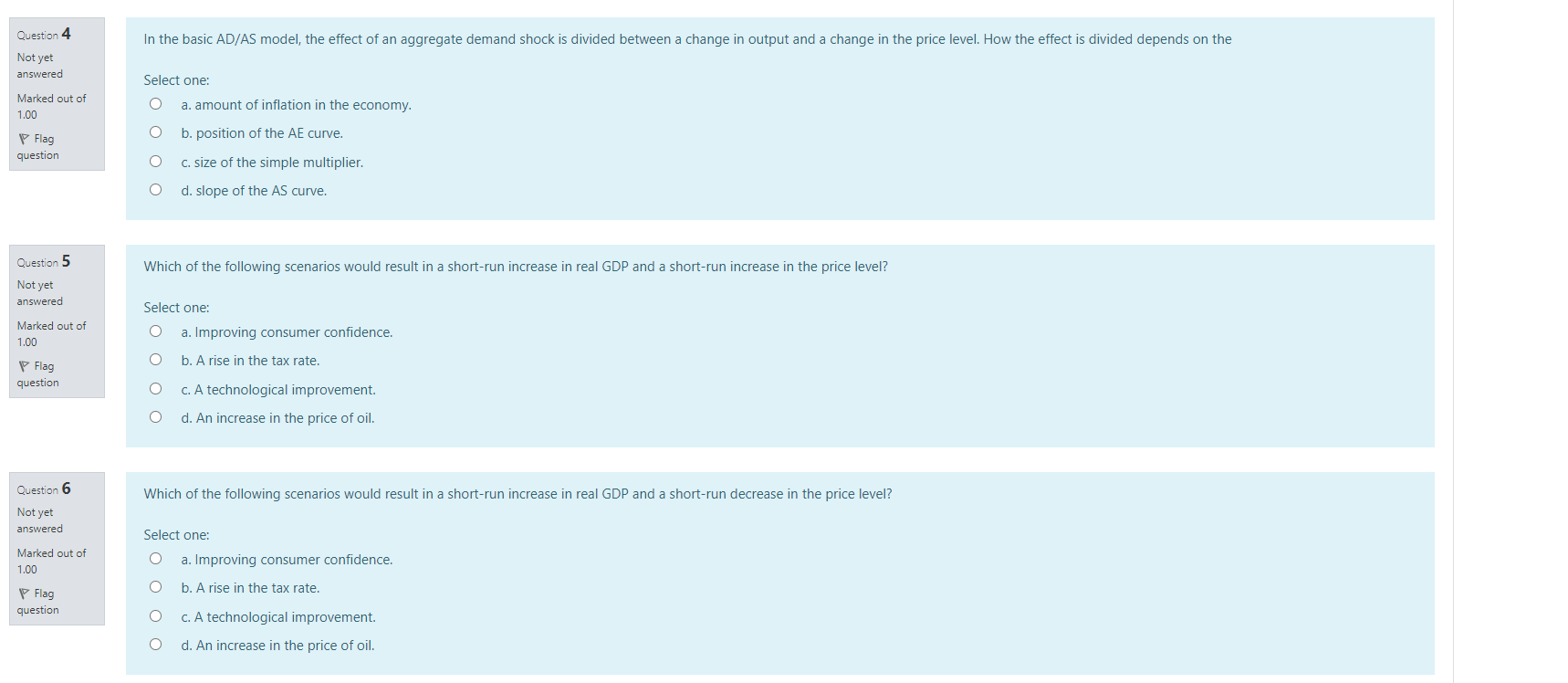 Not yet answered Select one: Marked out of a. declining future living