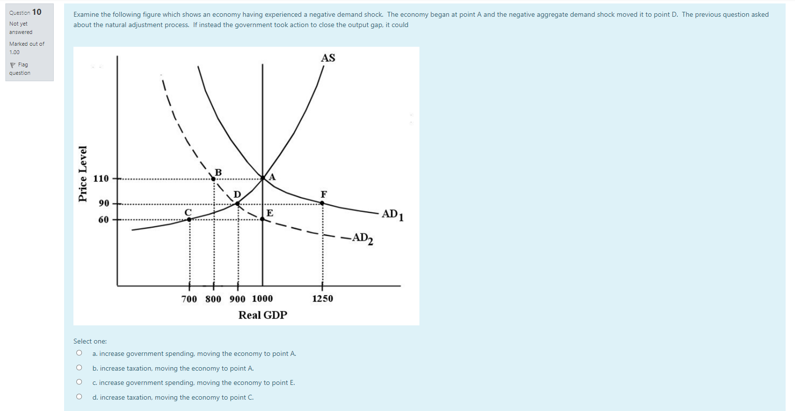 standards. 1.00 Flag O b. reduced interest rates. question O c. the