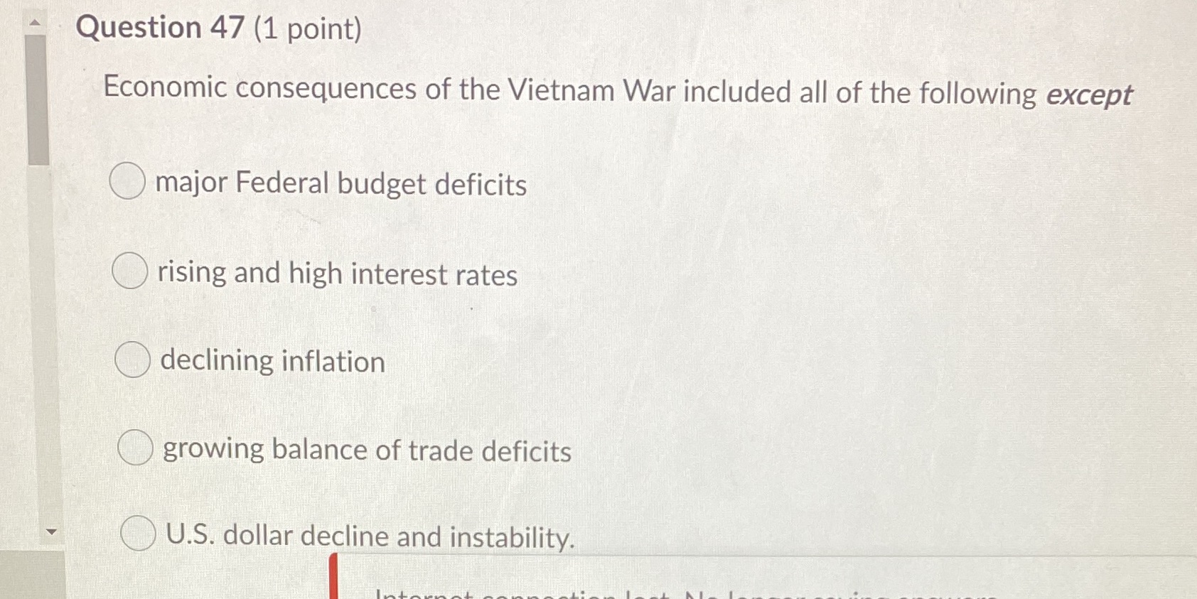the Vietnam War included all of the following except major Federal budget
