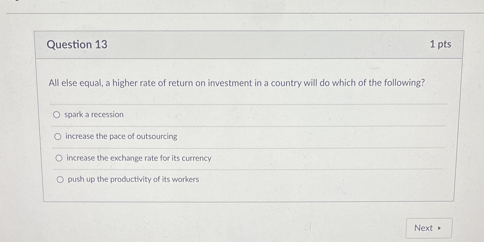 return on investment in a country will do which of the following?