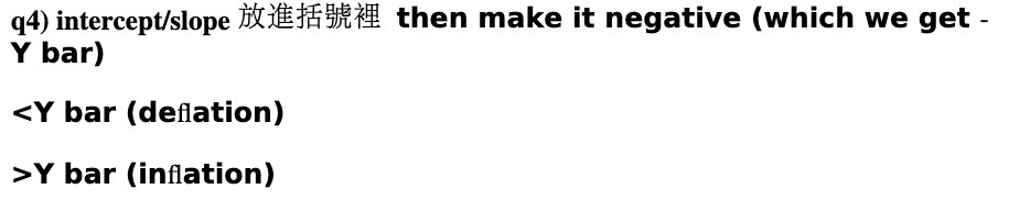 q4) intercept/slope then make it negative (which we get Y bar) Y