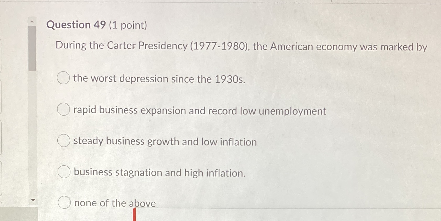 Presidency (1977-1980), the American economy was marked by the worst depression since