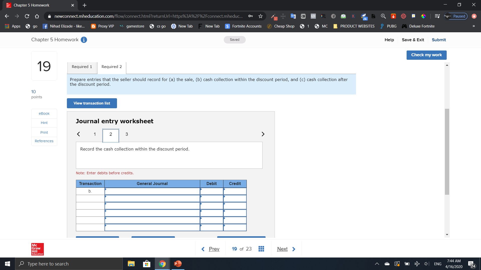 Journal entry worksheet ( 1 2 3 > Record the purchase. Help