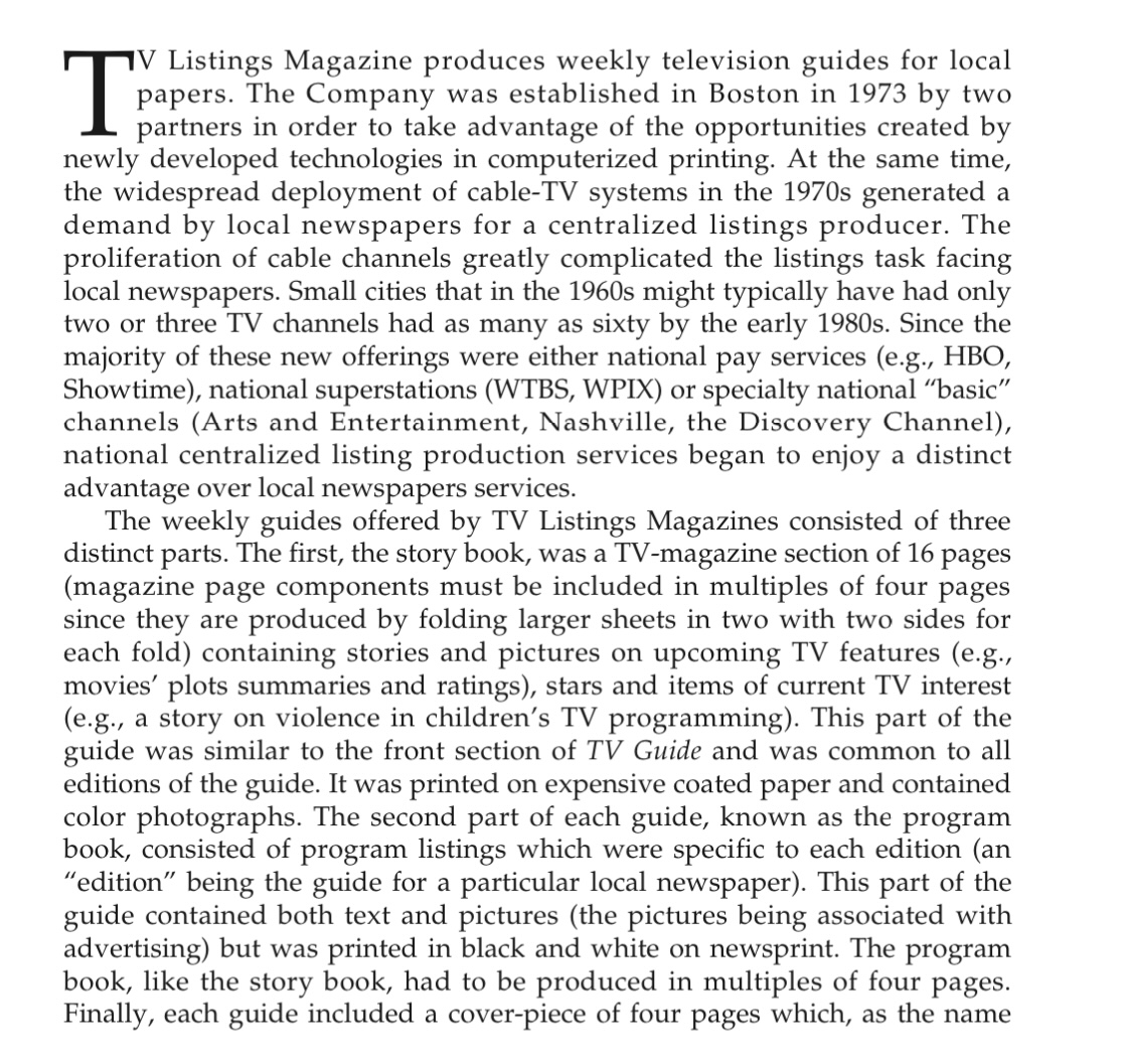 PROCESS TV Listings essentially produces its guides as computer-stored images. These images