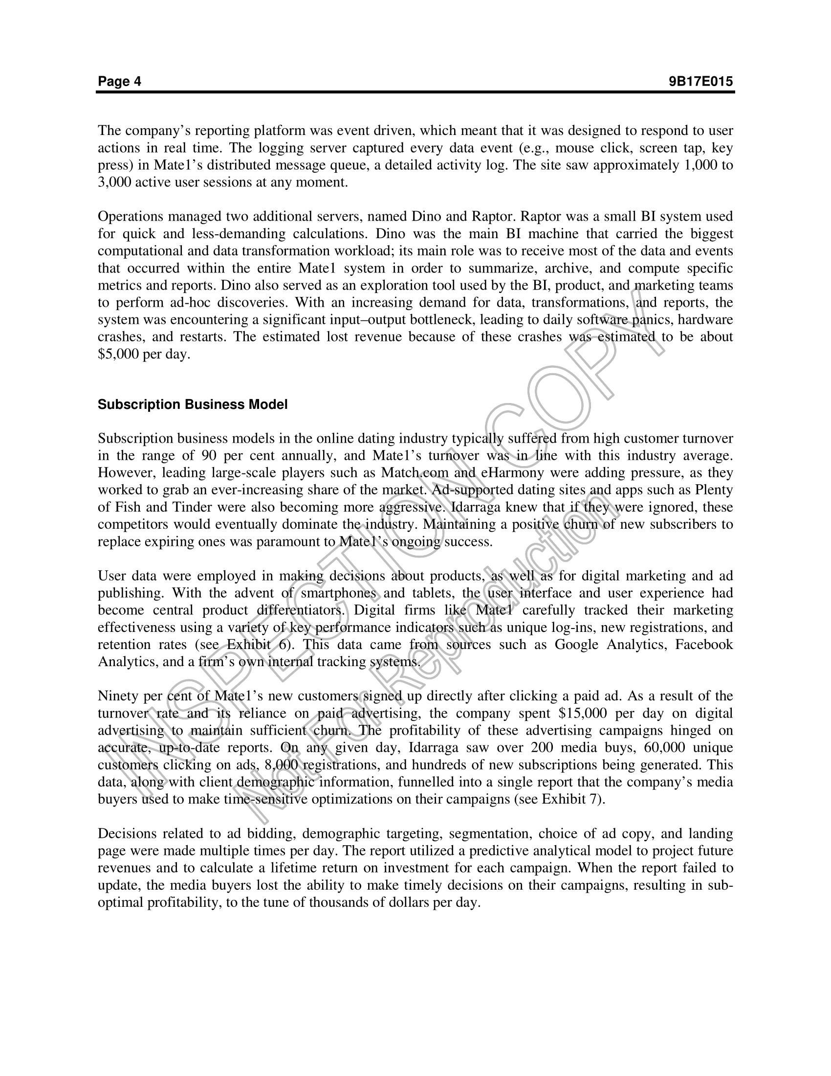 to reproduce materials, contact Ivey Publishing, Ivey Business School, Western University, London,