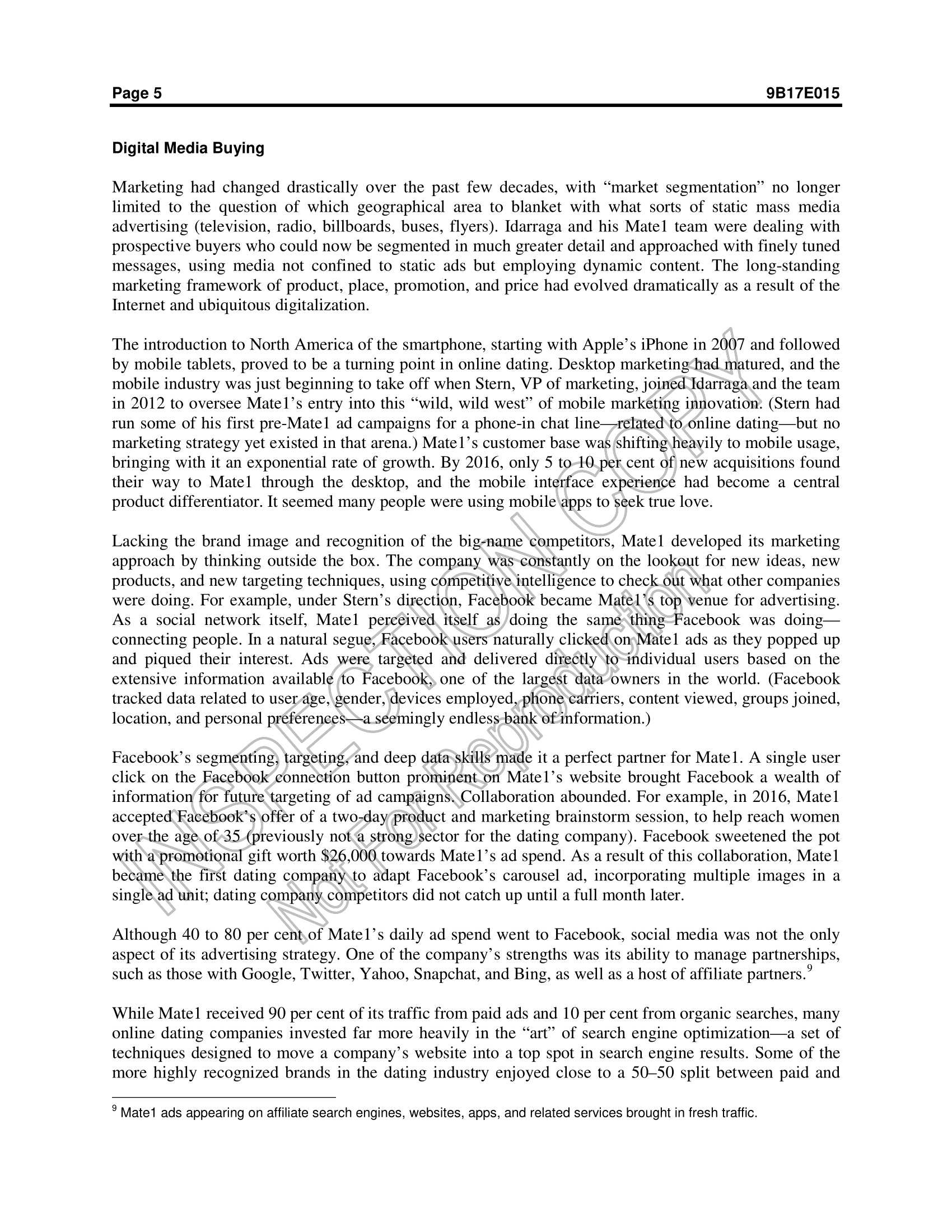 Ontario, Canada, N6G ON1; (t) 519.661.3208; (e) cases@ivey.ca; www.iveycases.com. Copyright @ 2017,