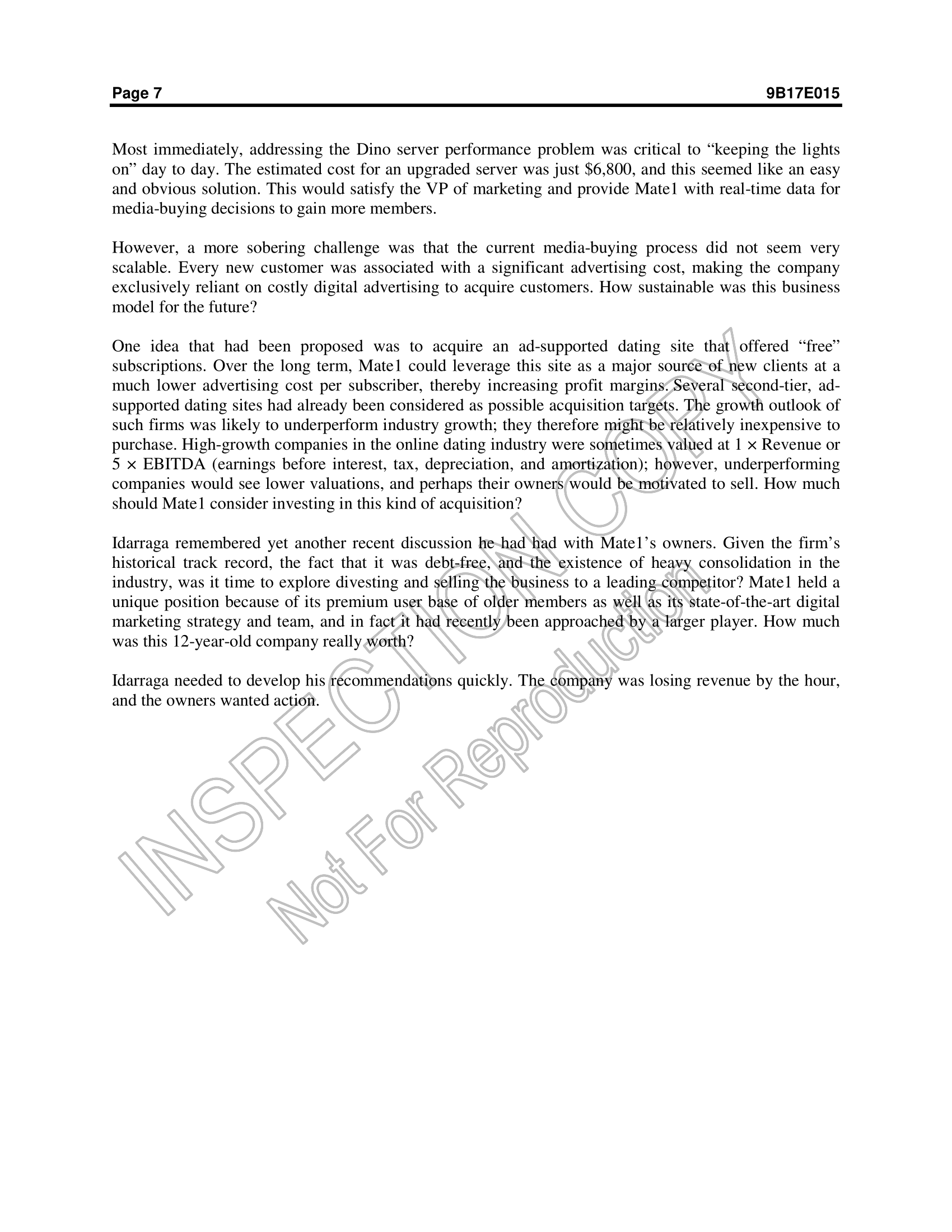 perfect qualifications for his position as vice-president (VP) of operations for Matel.com